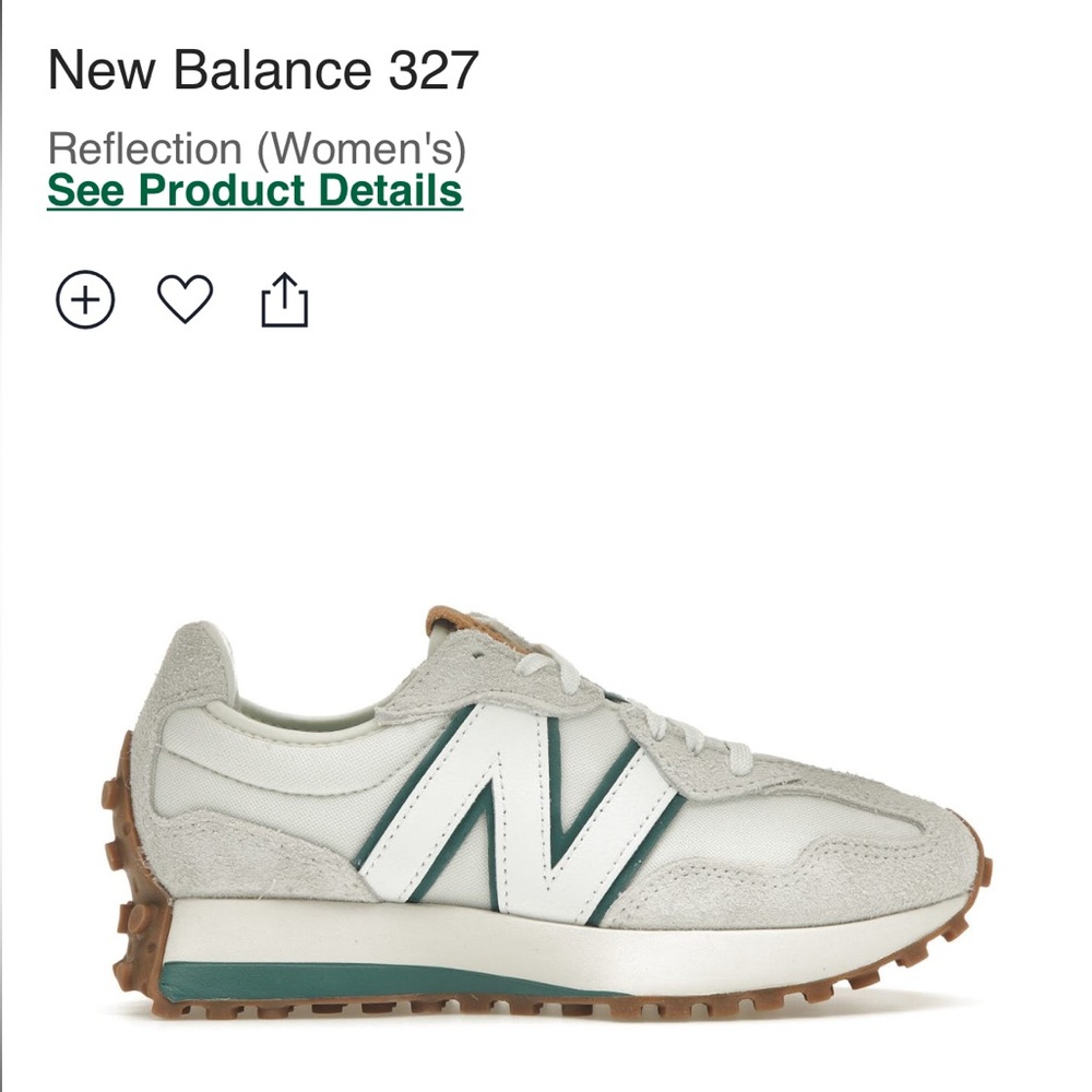 New(never been worn) New balance 327- reflection vintage teal, 9.5